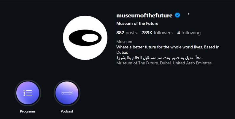 MuseumOfTheFuture Instagram
