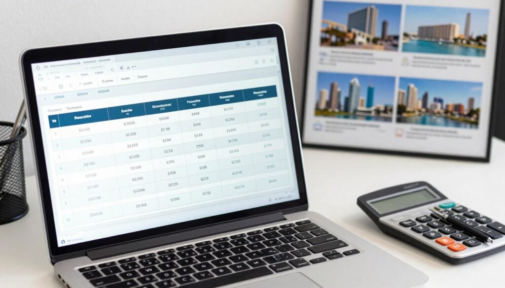 Detailed financial calculator showing buying versus renting cost comparison Dubai 2026
