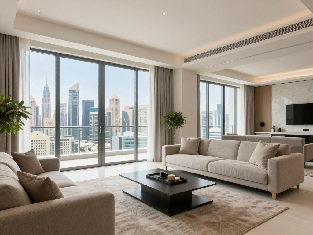 Modern furnished Dubai apartment interior representing rental flexibility in Dubai 2026