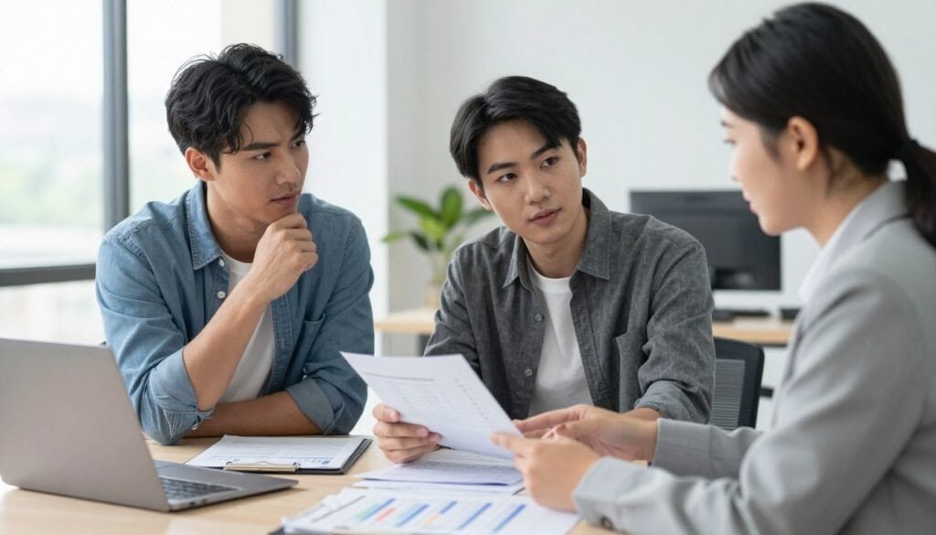 Professional financial advisor helping clients with Dubai property purchase decision checklist