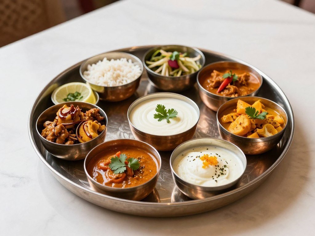 traditional north indian thali asha restaurant dubai authentic cuisine
