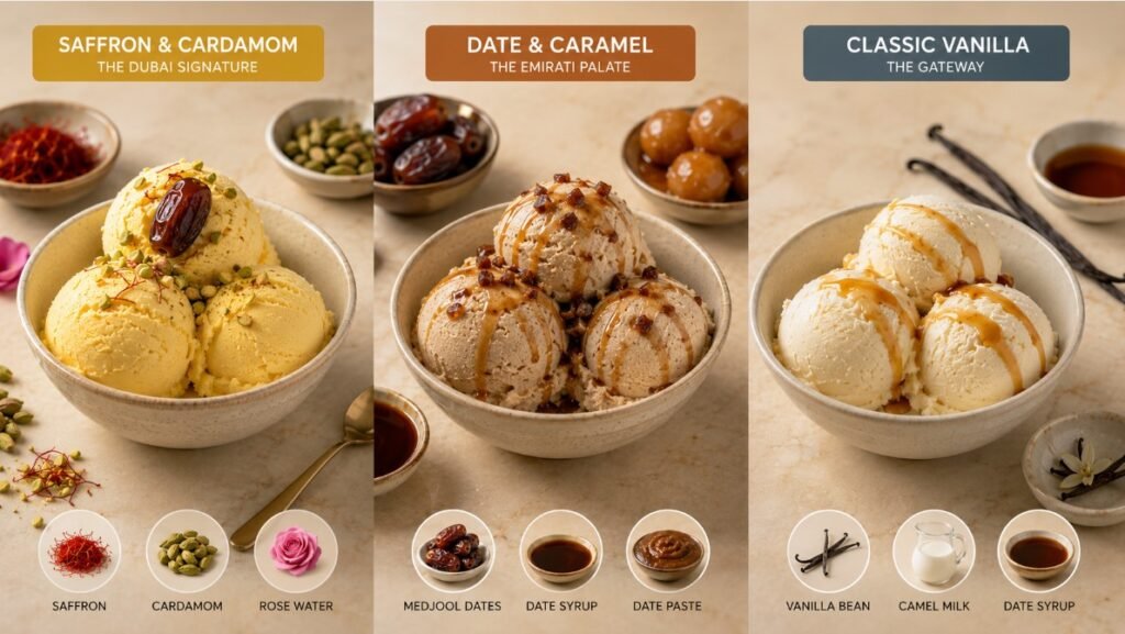 Camel Milk Ice Cream Variatrions