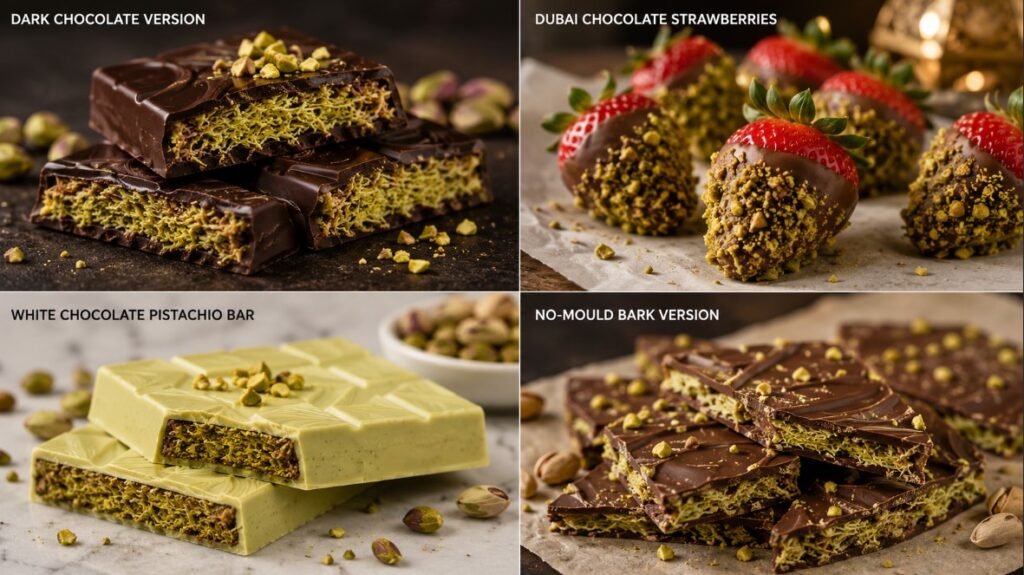 .Dubai Chocolate Bar Recipe variations