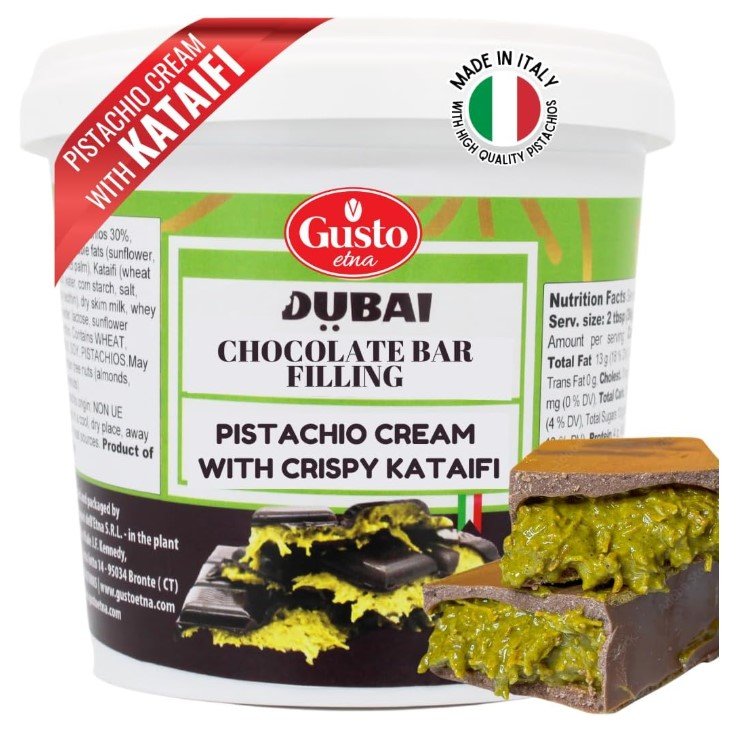 GUSTO ETNA Dubai Pistachio Chocolate Bar Filling