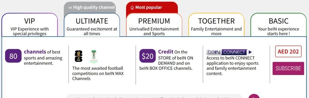 beIN Sports Packages for UAE Viewers