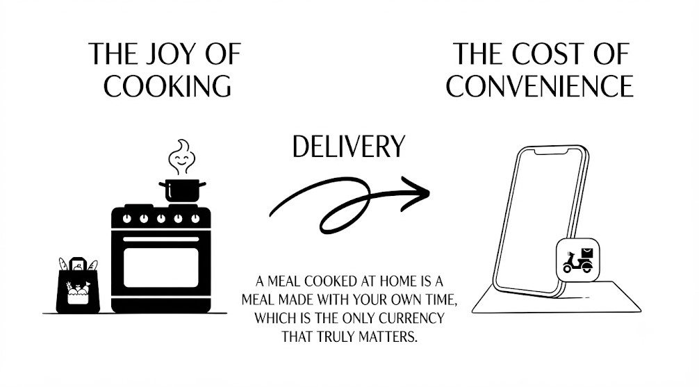 Cook at home. Seriously, just cook at home