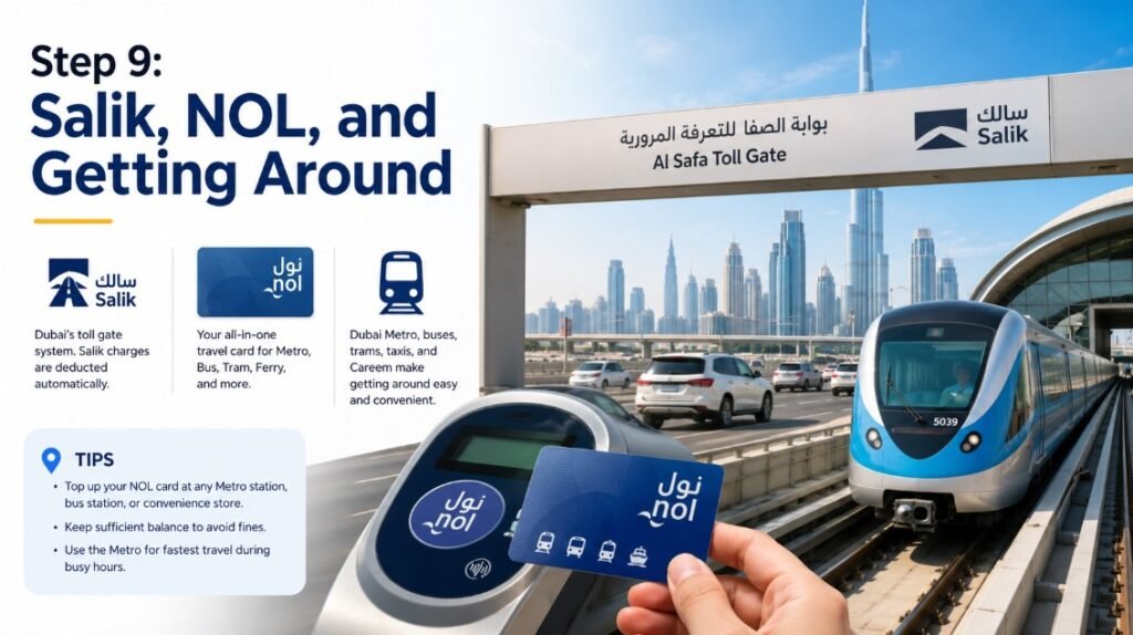 Step 9 Salik, NOL, and Getting Around