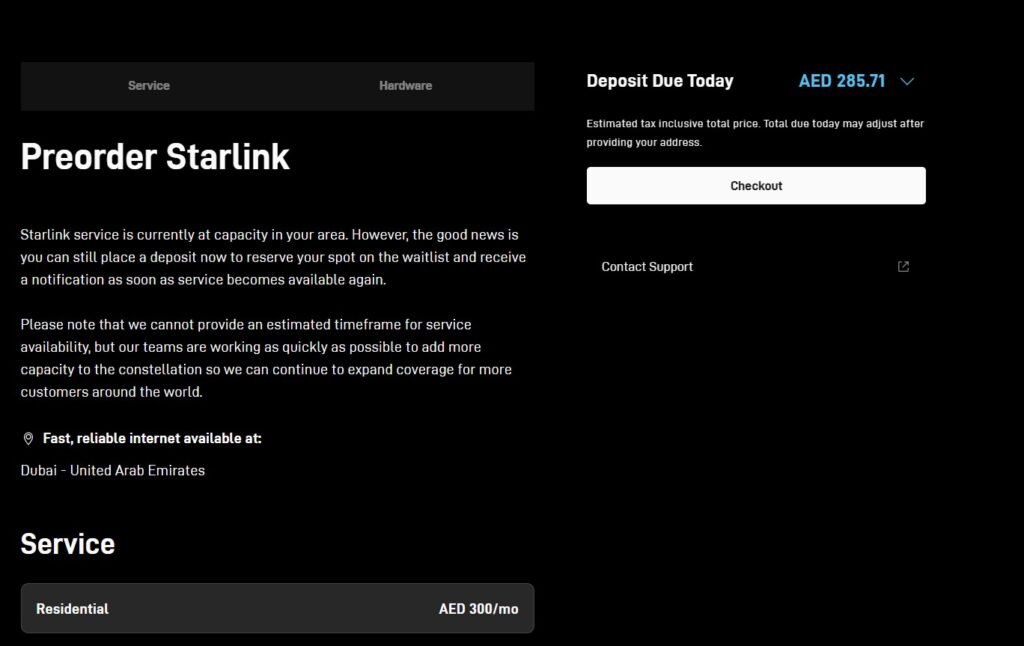 Preorder Starlink UAE