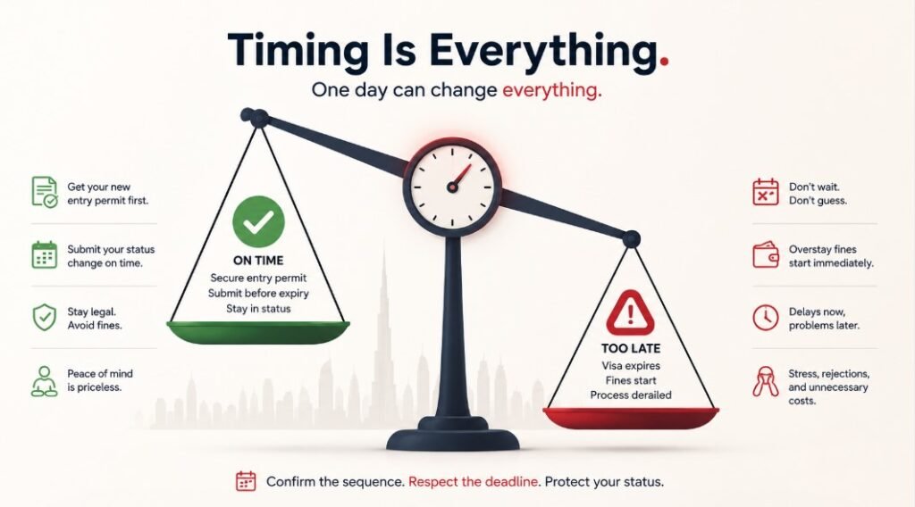 Timing Is Everything visa change status uae